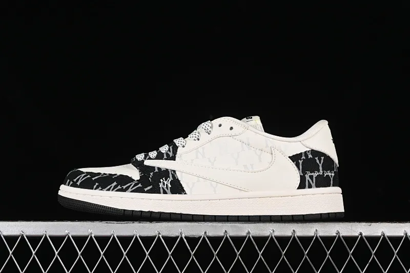 All categories Air Jordan Jordan series basketball shoes Air Jordan 1 Low High-end customized low-top sneakers Travis Scott x Fragment Design x Air Jordan 1 Low OG SP AJ1 Joe 1 MLB joint-NY black print low-top cultural casual sneakers SJ2068-104